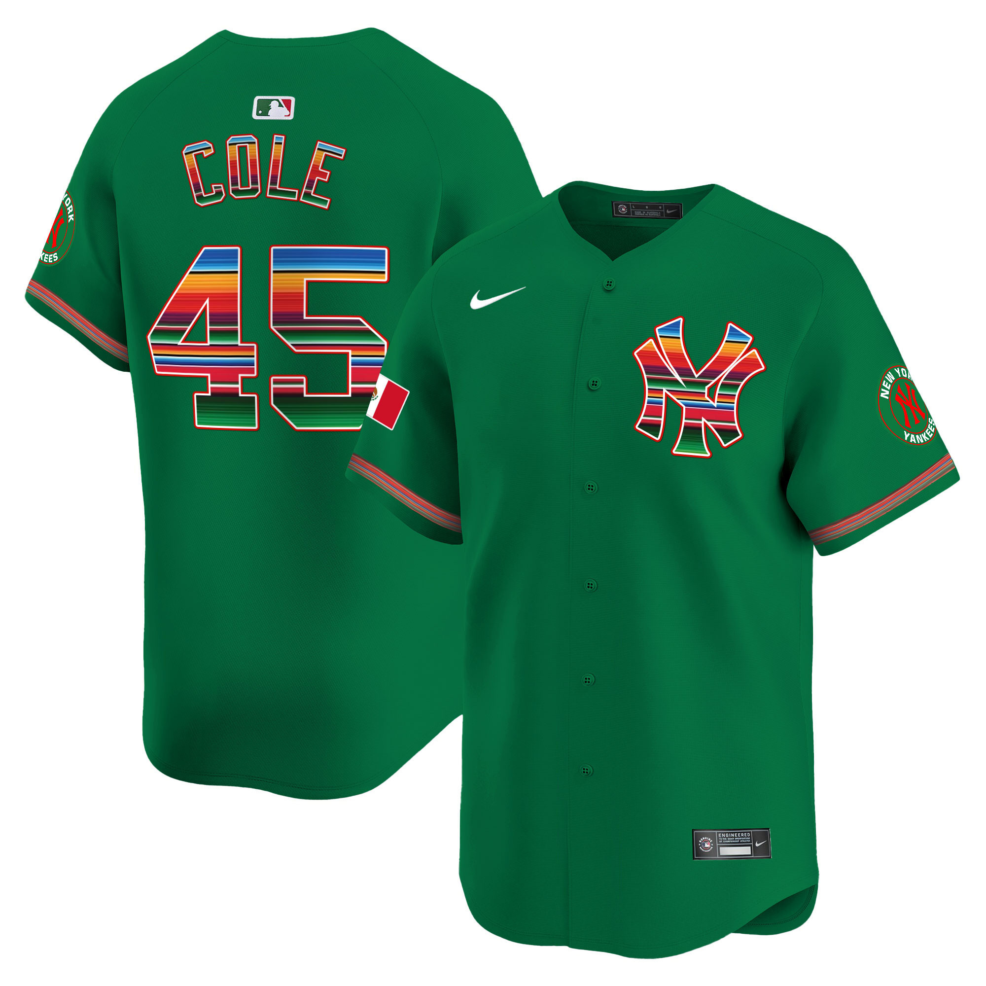 Gerrit Cole Men's New York Yankees Mexico Vapor Premier Limited Green Jersey - All Stitched