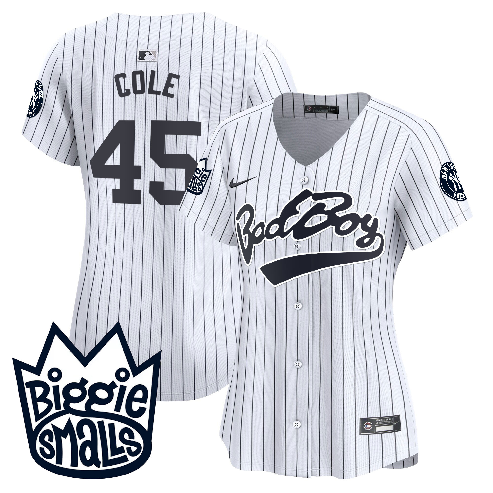 Gerrit Cole Women's New York Yankees Biggie Smalls Vapor Premier Limited White Jersey - All Stitched