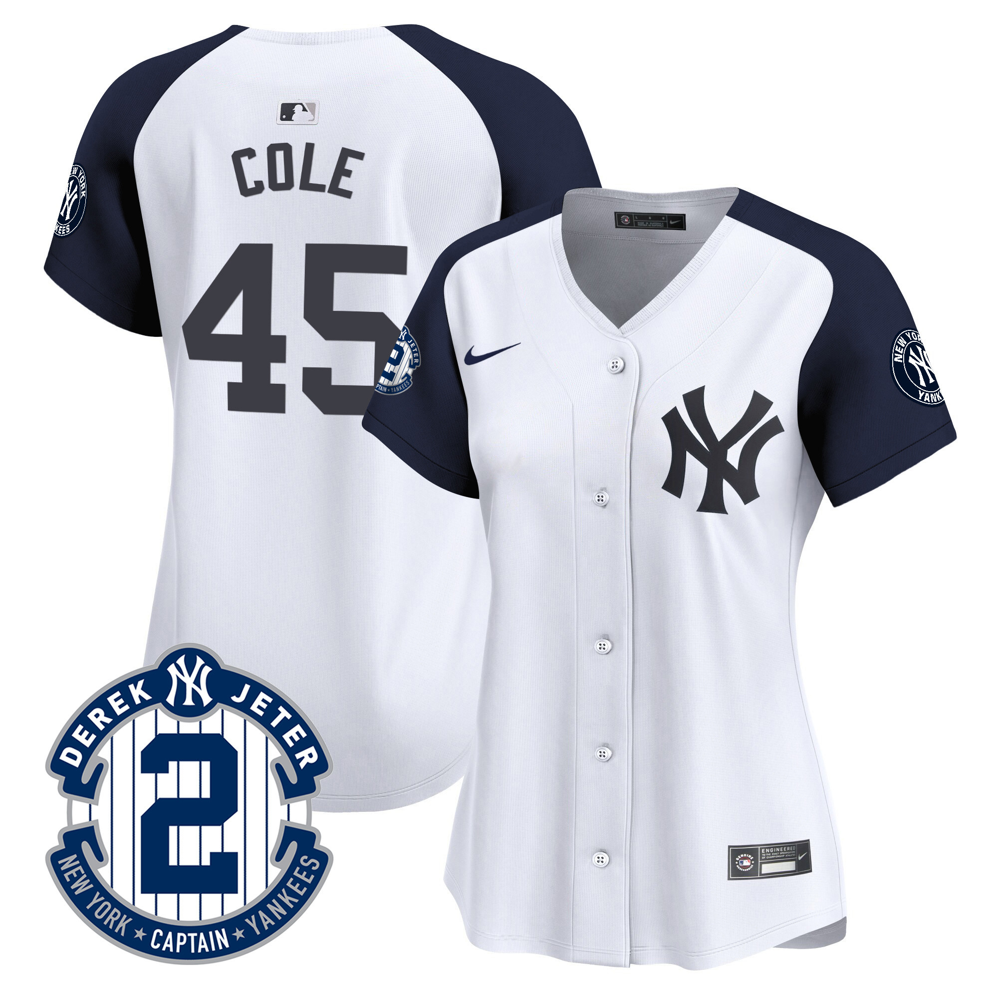 Gerrit Cole Women's New York Yankees Derek Jeter Patch Vapor Premier Limited White  Alternate Jersey - All Stitched