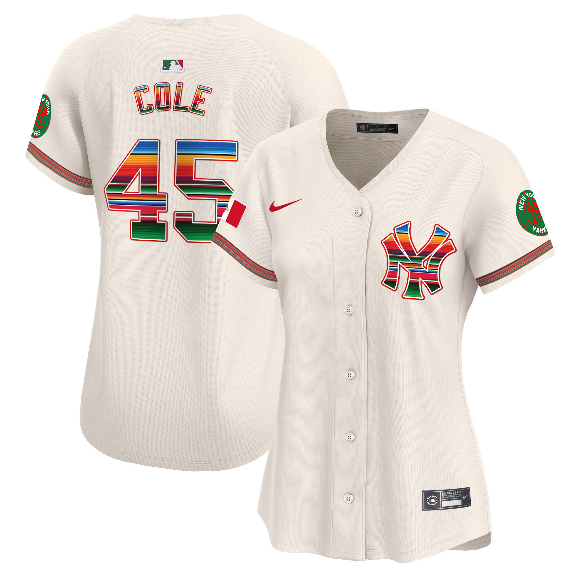 Gerrit Cole Women's New York Yankees Mexico Vapor Premier Limited Cream Jersey - All Stitched