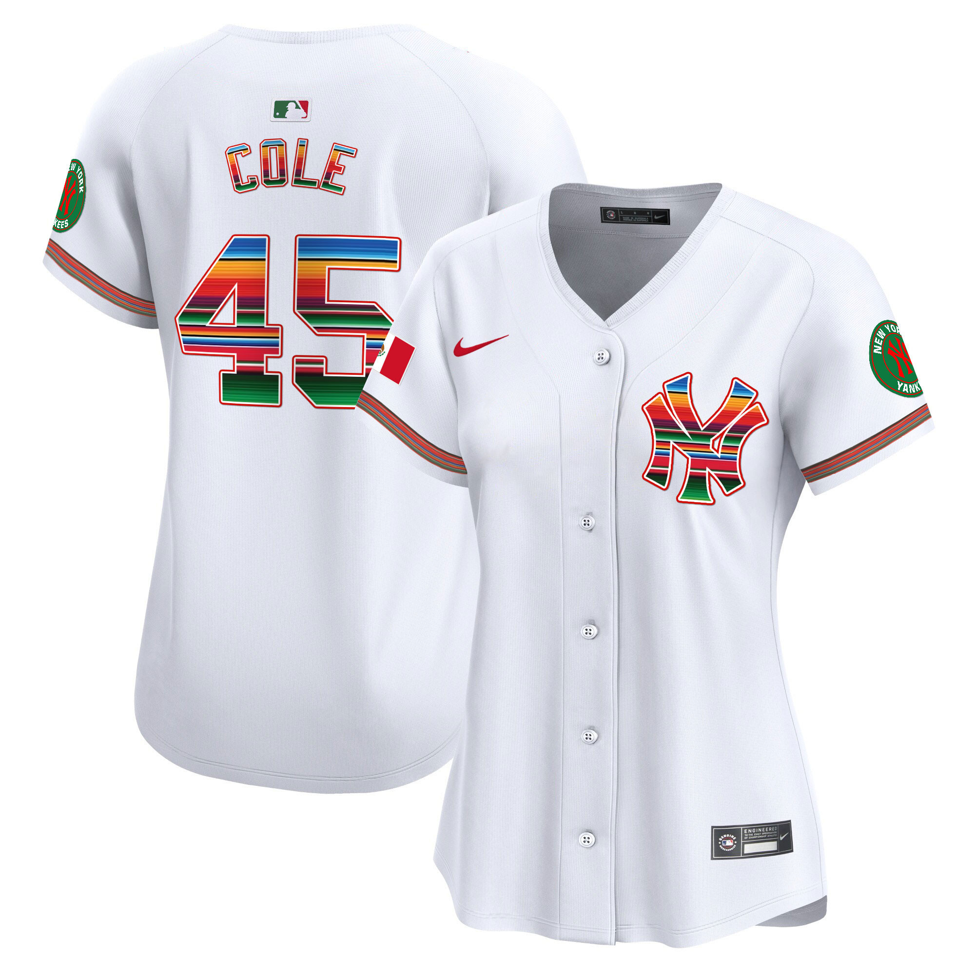 Gerrit Cole Women's New York Yankees Mexico Vapor Premier Limited White Jersey - All Stitched