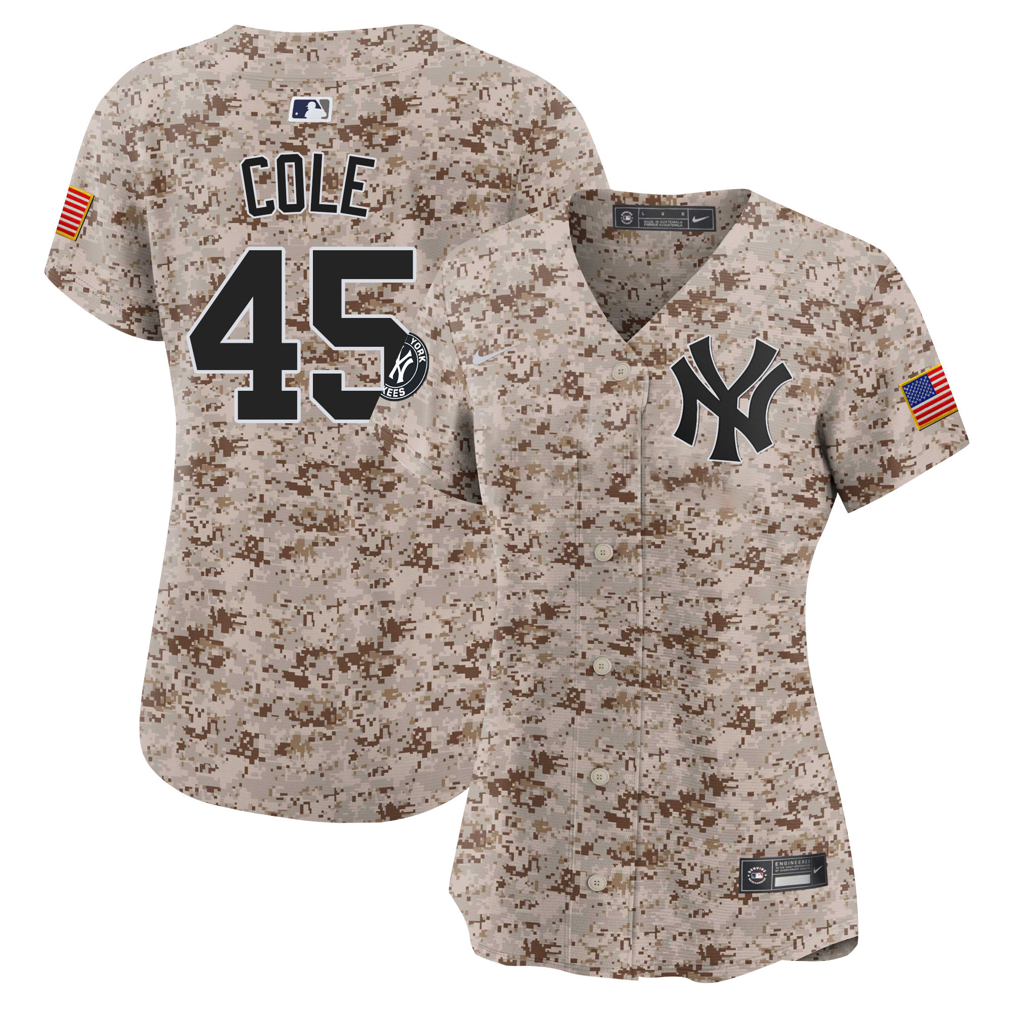 Gerrit Cole Women's New York Yankees USMC Alternate Vapor Premier Limited Desert Jersey - All Stitched