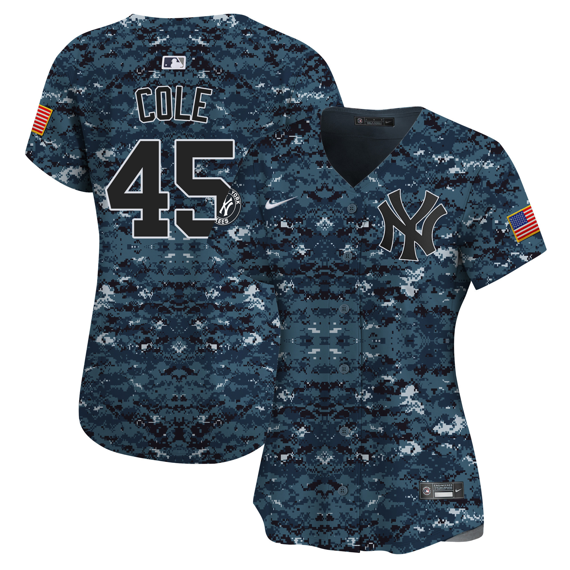 Gerrit Cole Women's New York Yankees USMC Alternate Vapor Premier Limited Navy Jersey - All Stitched