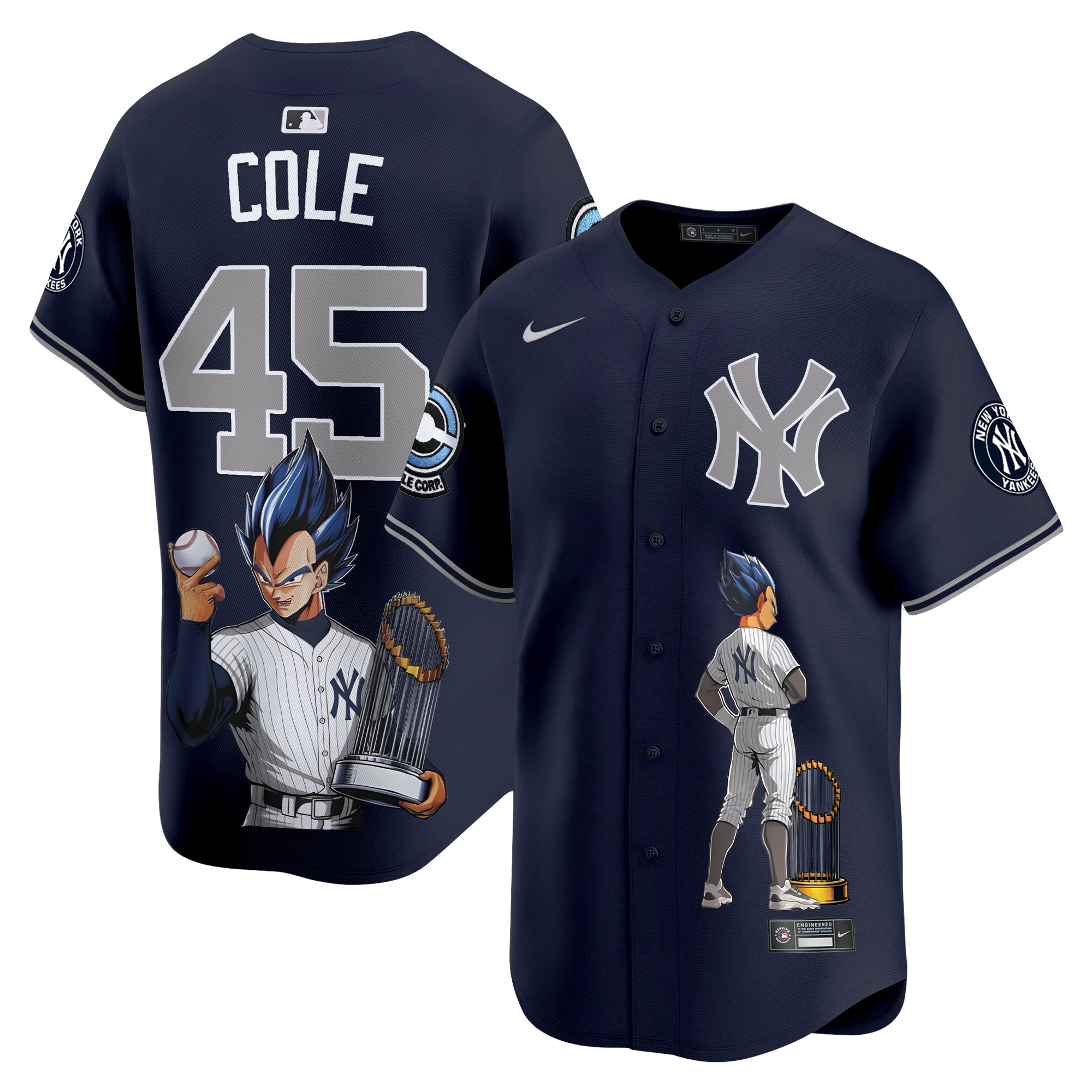 Gerrit ColeUnisex New York Yankees Vegeta Dragon Ball Vapor Premier Limited Alternate Jersey - Printed