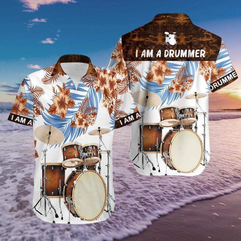 Get Here Hawaiian Aloha Shirts Music Im A Drummer