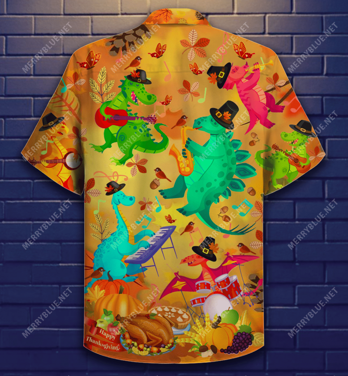 Get Here Thanksgiving Dinosaur Unisex Hawaiian Shirt