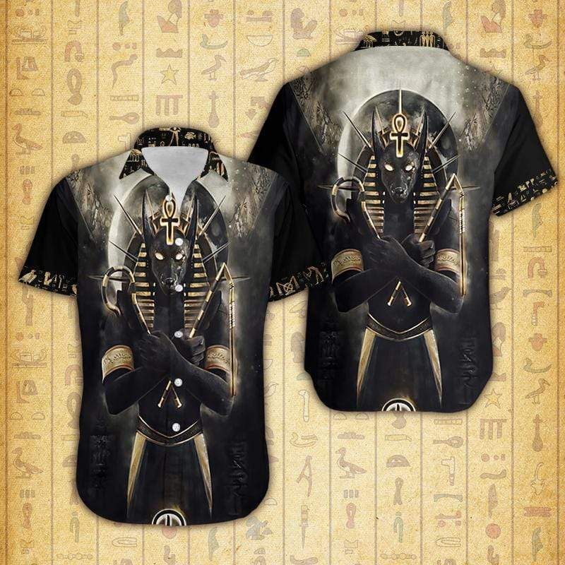 Get Now Anubis Ancient Egyptian God Unisex Hawaiian Shirts Dh