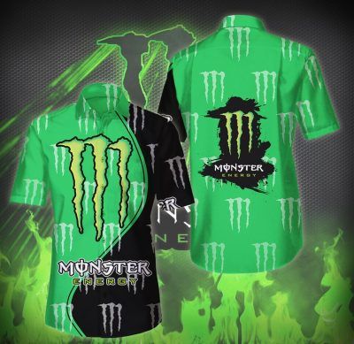 Gettyshirt Hot Monster Energy Vintage Cotton Mens Hawaiian Shirt