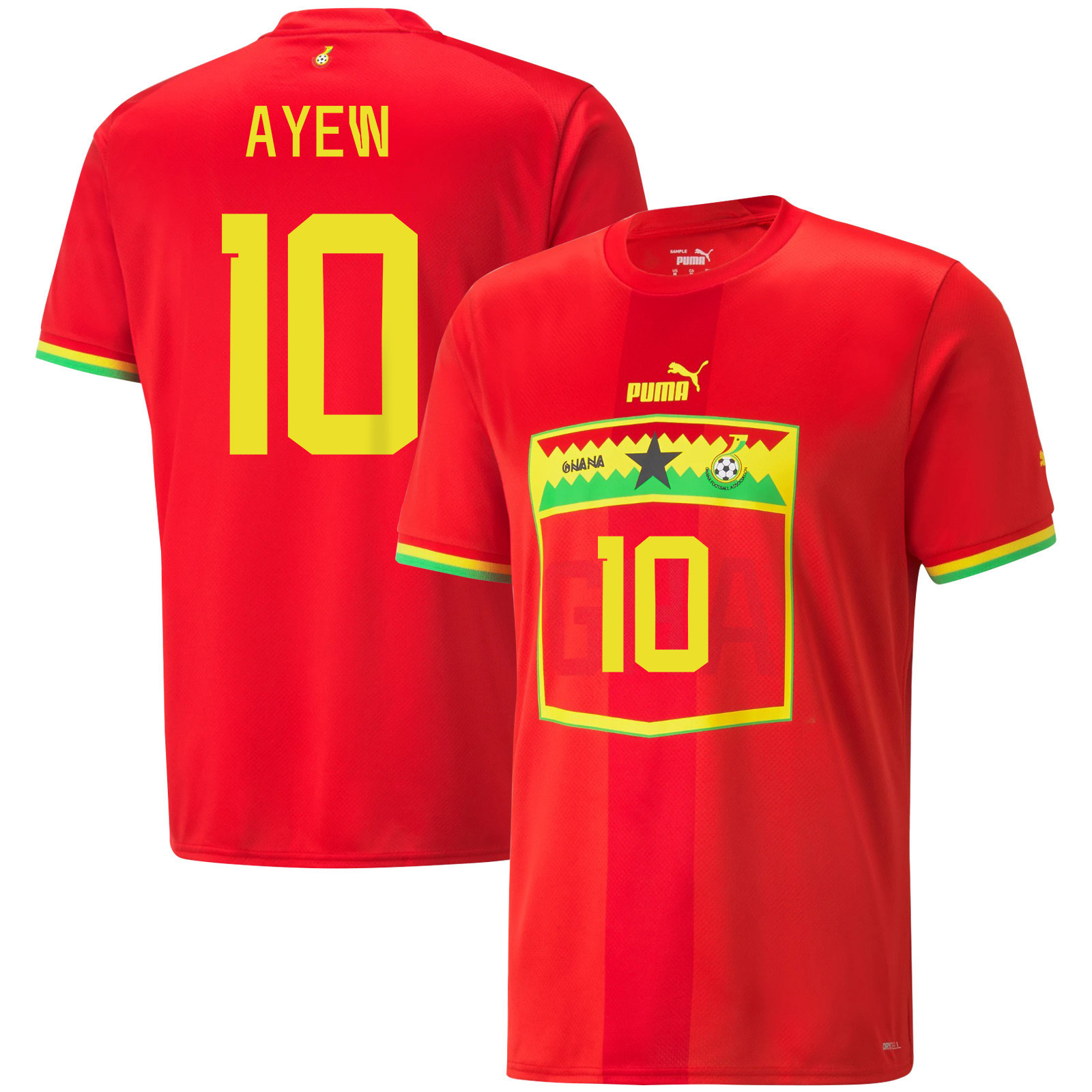 Ghana National Team 2022-23 André Ayew 10 Qatar World Cup Away Men Soccer Jersey – Red
