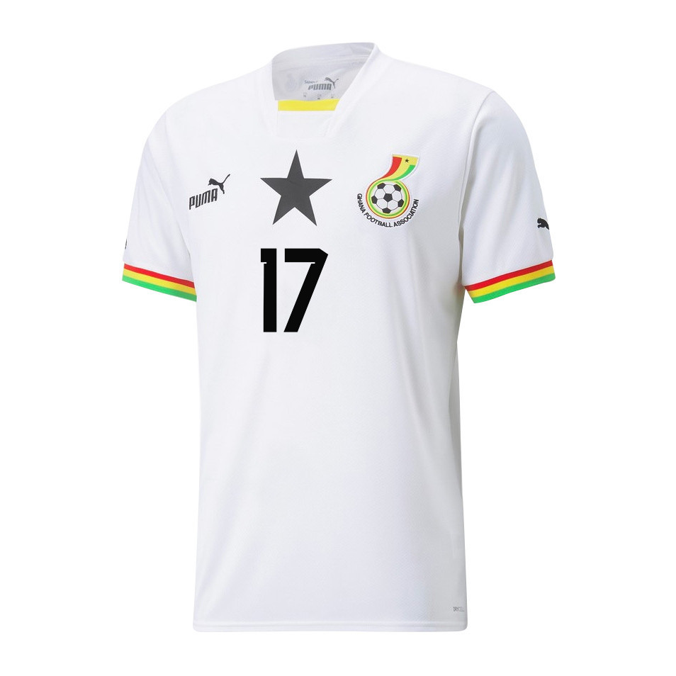 Ghana National Team 2022-23 Qatar World Cup Abdul Rahman Baba 17 Home Men Soccer Jersey – White