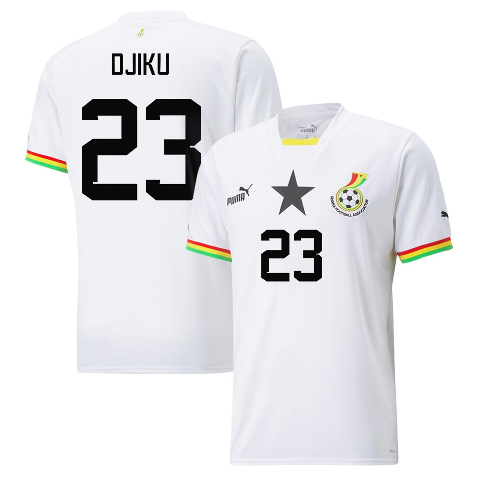 Ghana National Team 2022-23 Qatar World Cup Alexander Djiku 23 Home Men Soccer Jersey – White