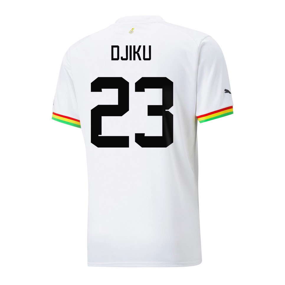 Ghana National Team 2022-23 Qatar World Cup Alexander Djiku 23 Home Men Soccer Jersey – White