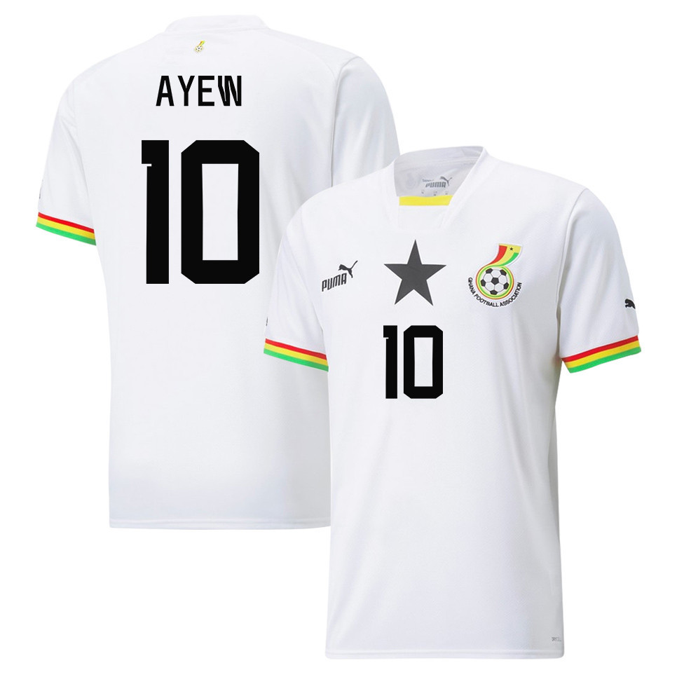 Ghana National Team 2022-23 Qatar World Cup André Ayew 10 Home Men Soccer Jersey – White