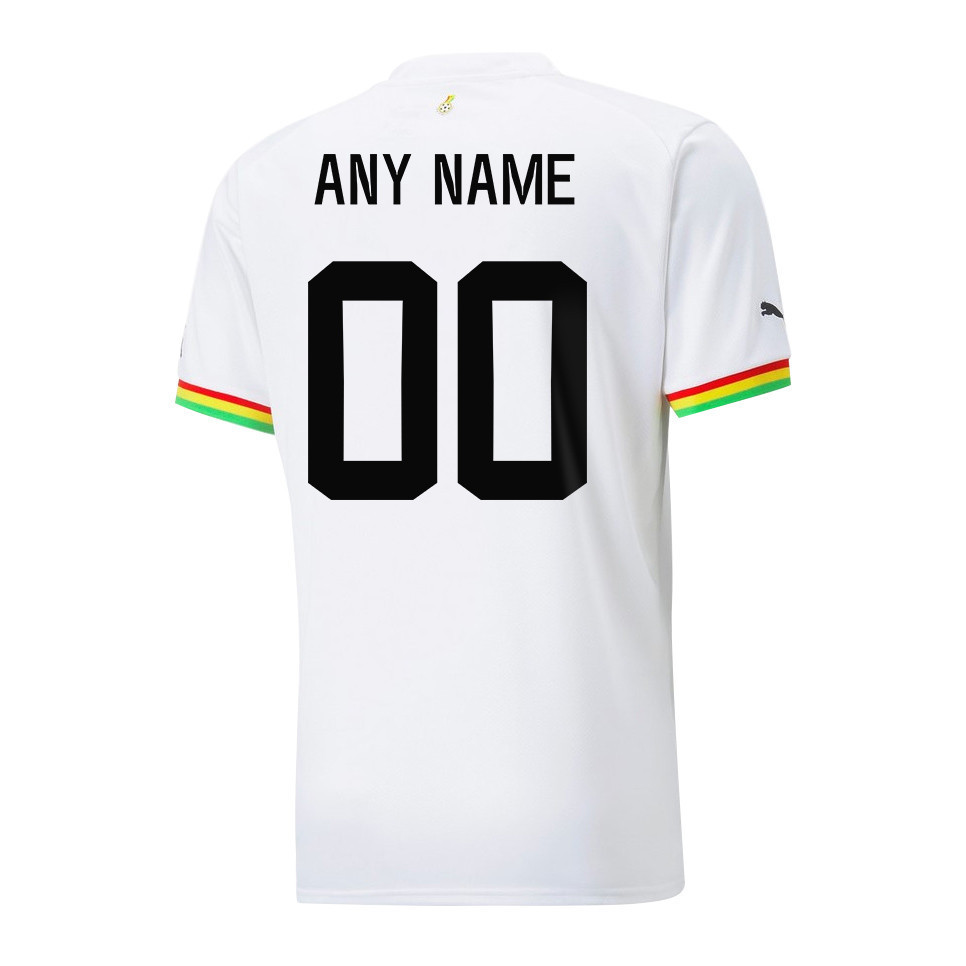 Ghana National Team 2022-23 Qatar World Cup Custom 00 Home Men Soccer Jersey – White