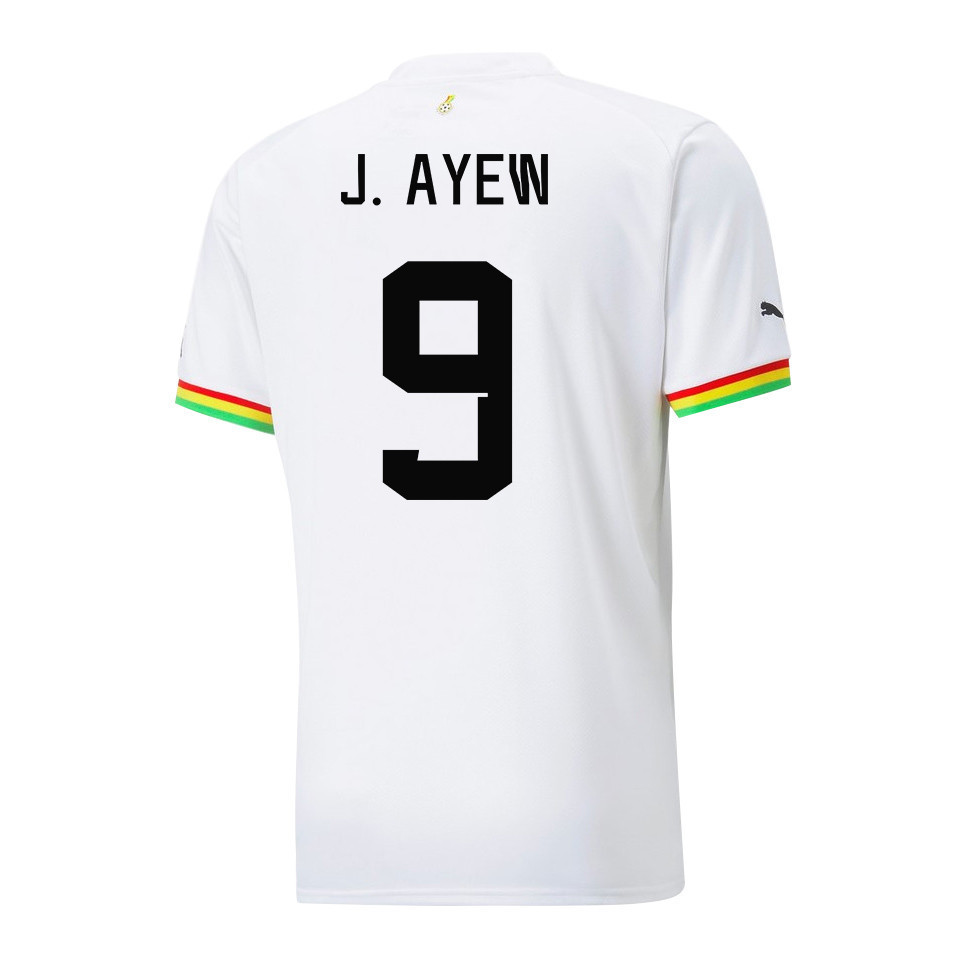 Ghana National Team 2022-23 Qatar World Cup Jordan Ayew 9 Home Men Soccer Jersey – White