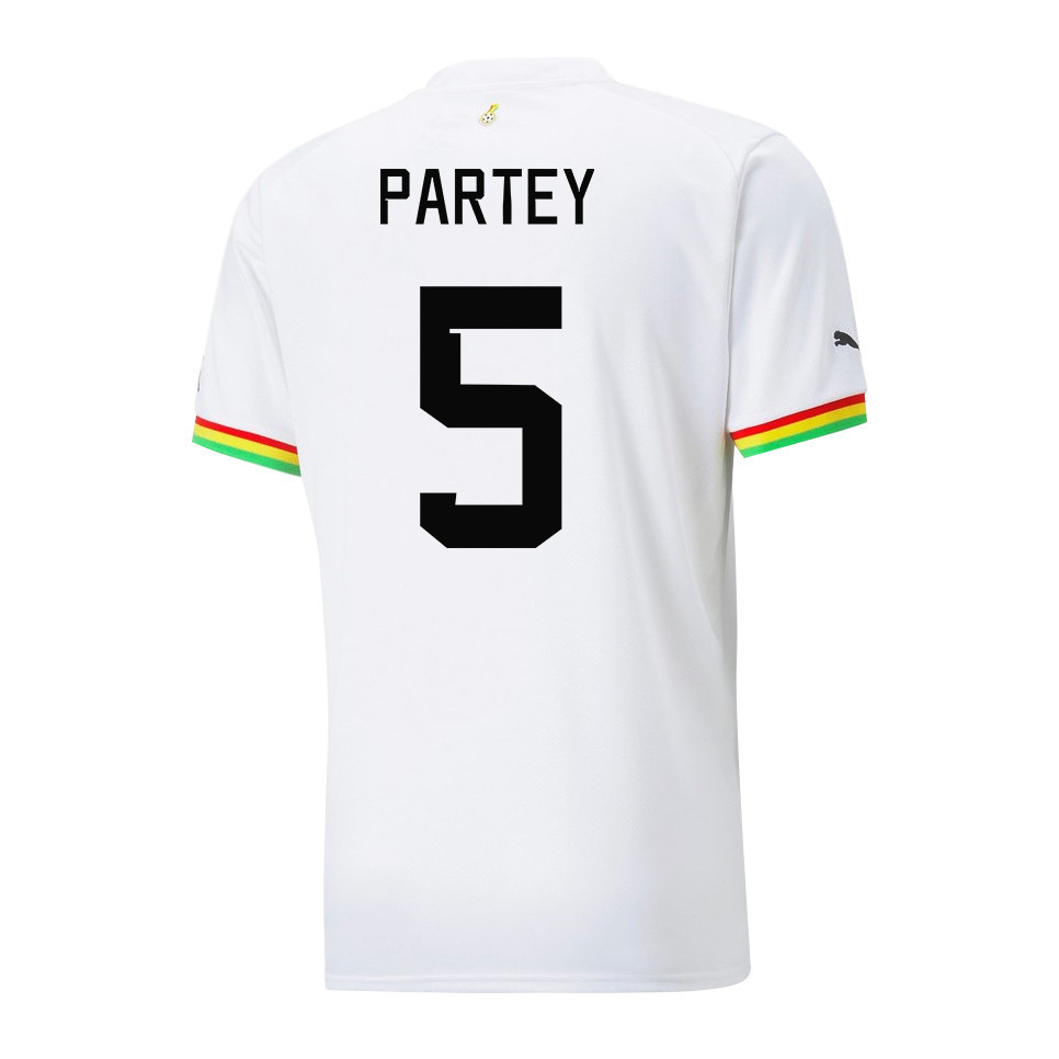 Ghana National Team 2022-23 Qatar World Cup Thomas Partey 5 Home Men Soccer Jersey – White