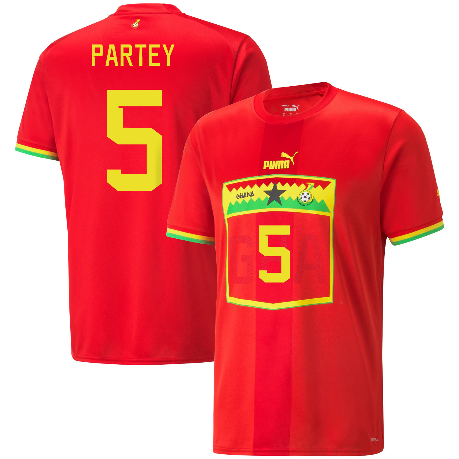 Ghana National Team 2022-23 Thomas Partey 5 Qatar World Cup Away Men Soccer Jersey – Red