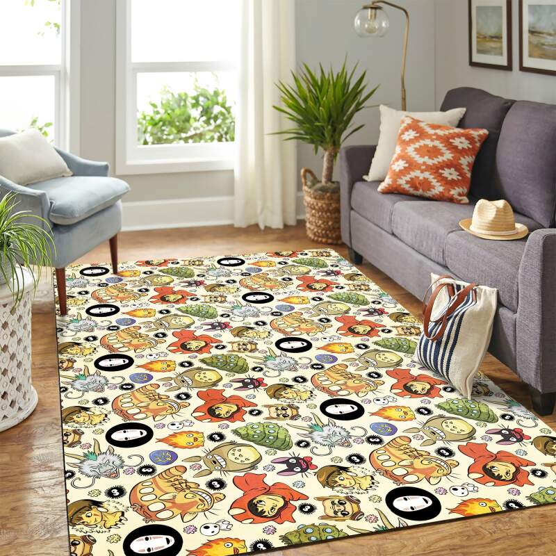 Ghibli Carpet Rectangle Rug Floor Area Rectangle Rug – Home Decor – Bedroom Living Room Decor CF0572