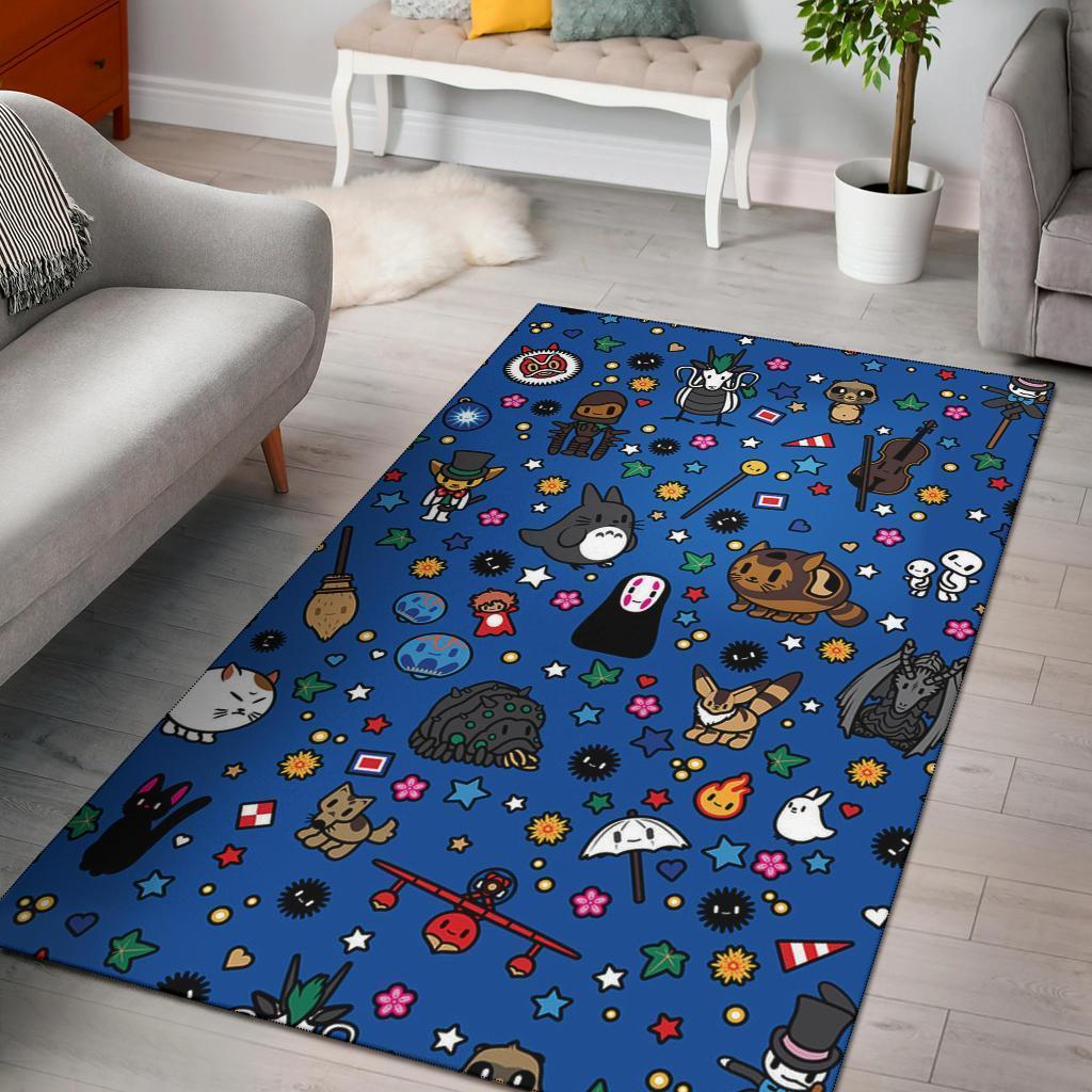 Ghibli Doodle Art Area Rectangle Rug