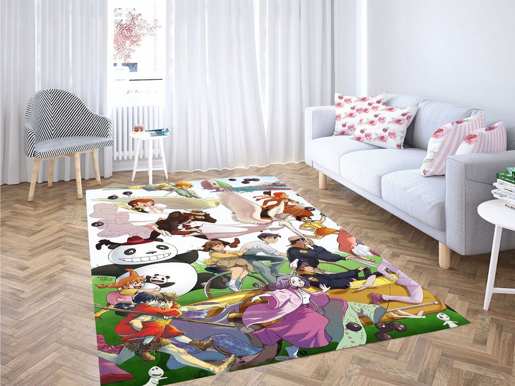 Ghibli Studio Animation Character Living Room Modern Carpet Rectangle Rug