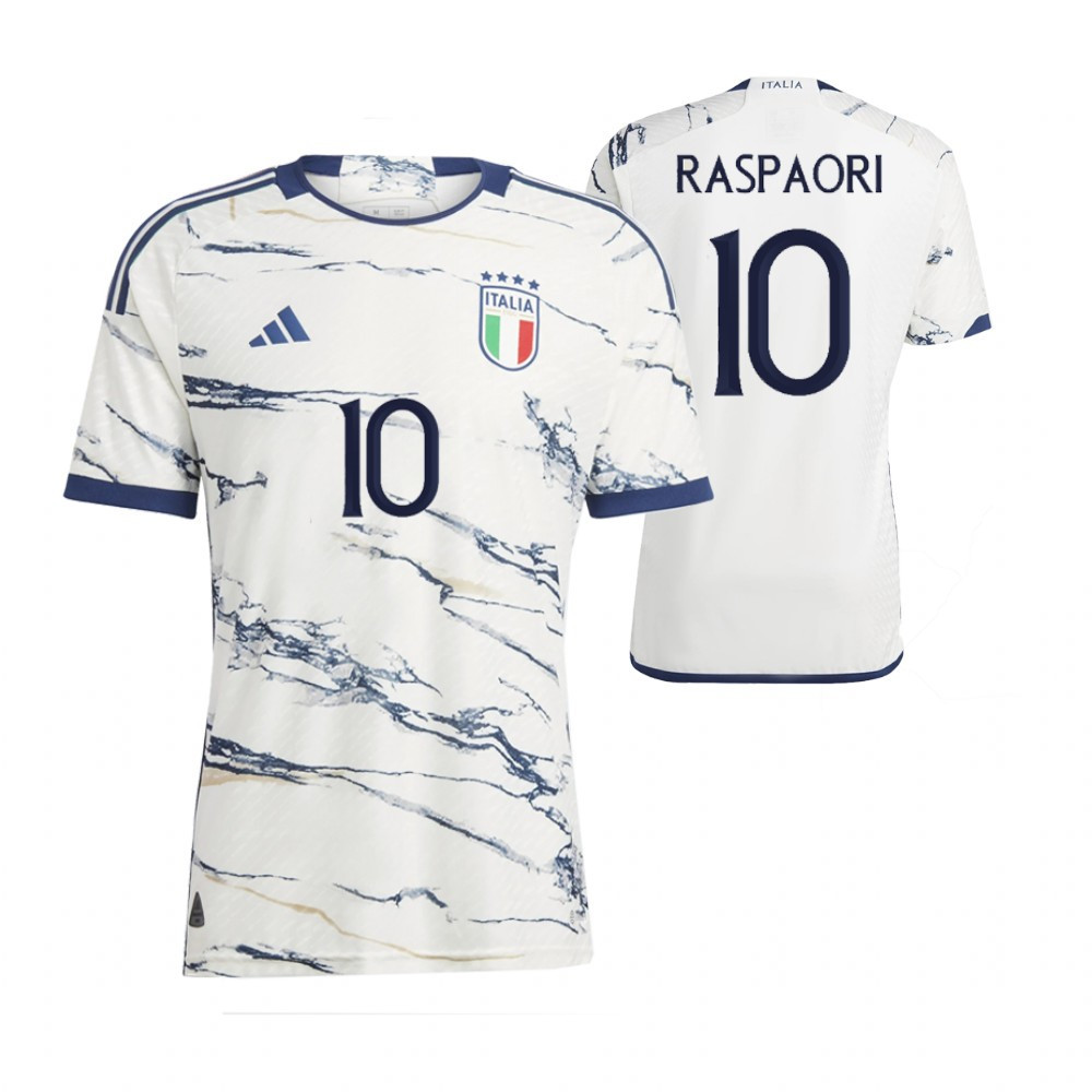 Giacomo Raspadori 10 Italy National Team 2023-24 Away Men Soccer Jersey – White
