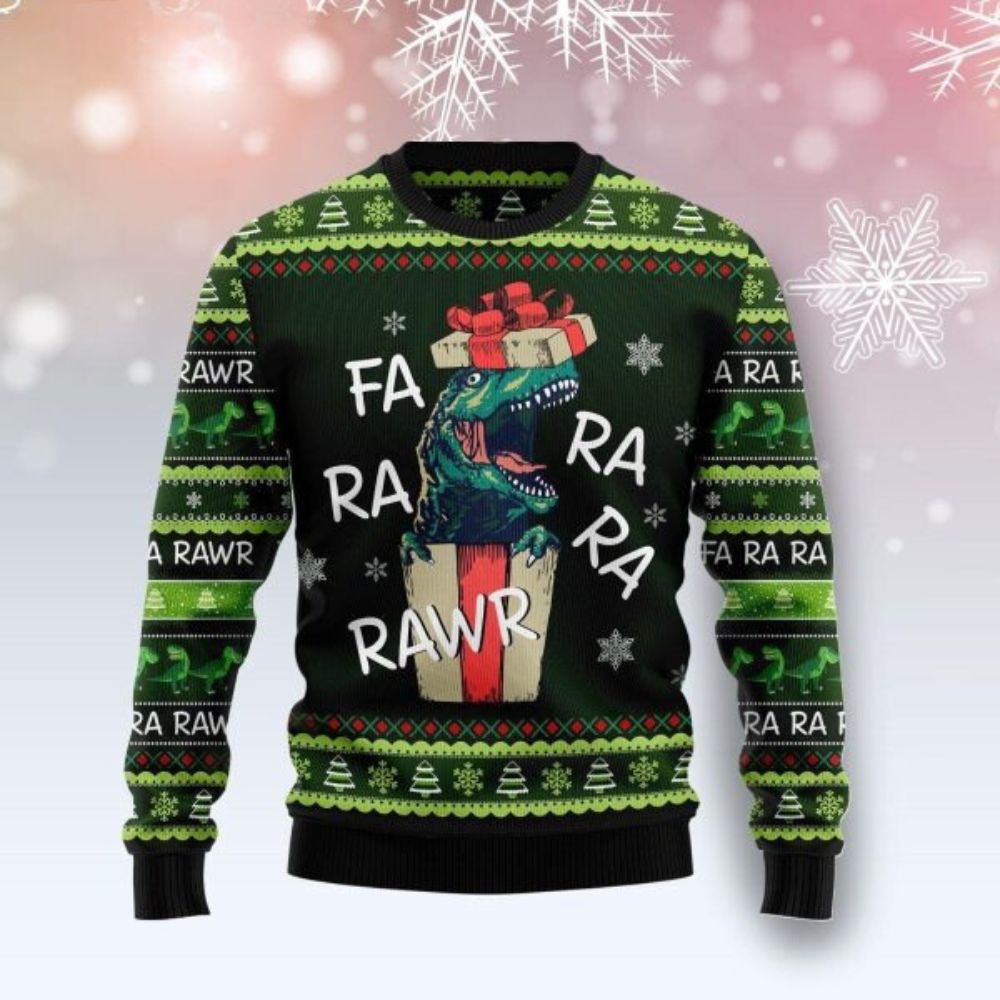 Gift Farararawr Cute Gift Dinosaur Christmas Sweater