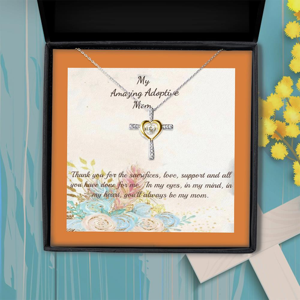 Gift For An Amazing Adoptive Mom You’ll Always Be My Mom Gift For Mom Cross Dancing Necklace