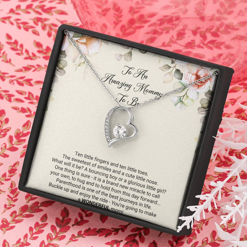 Gift for Expecting Mom, Brand New Miracle, Mom to Be Forever Love Heart Necklace For Women, Pregnancy Gift For New Mother