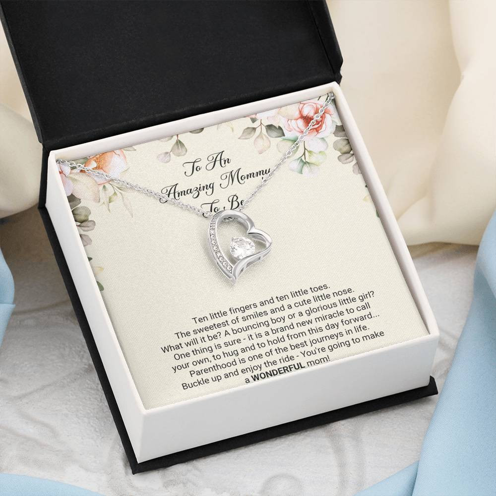 Gift for Expecting Mom, Brand New Miracle, Mom to Be Forever Love Heart Necklace For Women, Pregnancy Gift For New Mother