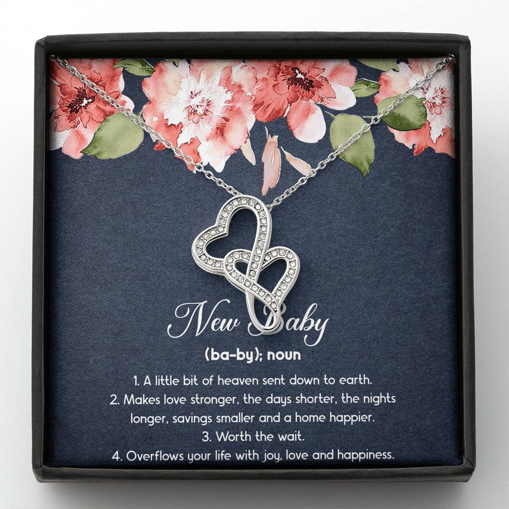 Gift for Expecting Mom, New Baby, Mom to Be Double Heart Necklace For Women, Pregnancy Gift For New Mother