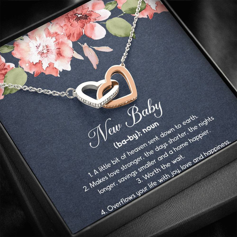 Gift for Expecting Mom, New Baby, Mom to Be Interlocking Heart Necklace For Women, Pregnancy Gift For New Mother
