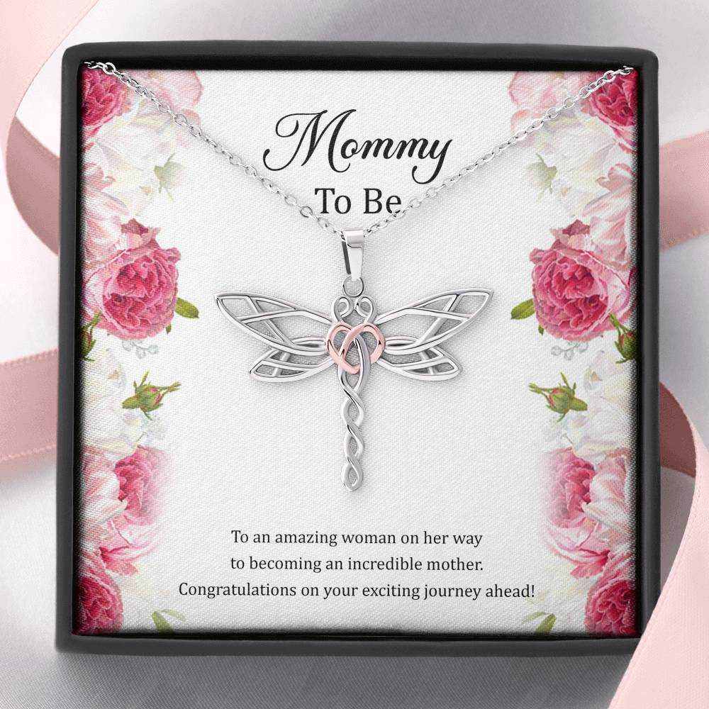Gift for Expecting Mom, To An Amazing Woman, Mom to Be Dragonfly Necklace For Women, Pregnancy Gift For New Mother