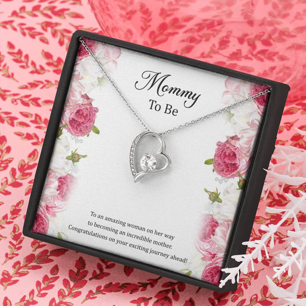 Gift for Expecting Mom, To An Amazing Woman, Mom to Be Forever Love Heart Necklace For Women, Pregnancy Gift For New Mother