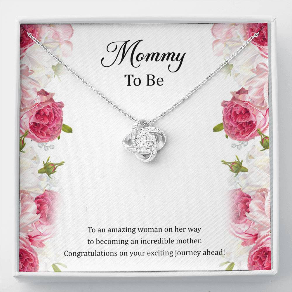 Gift for Expecting Mom, To An Amazing Woman, Mom to Be Love Knot Necklace For Women, Pregnancy Gift For New Mother