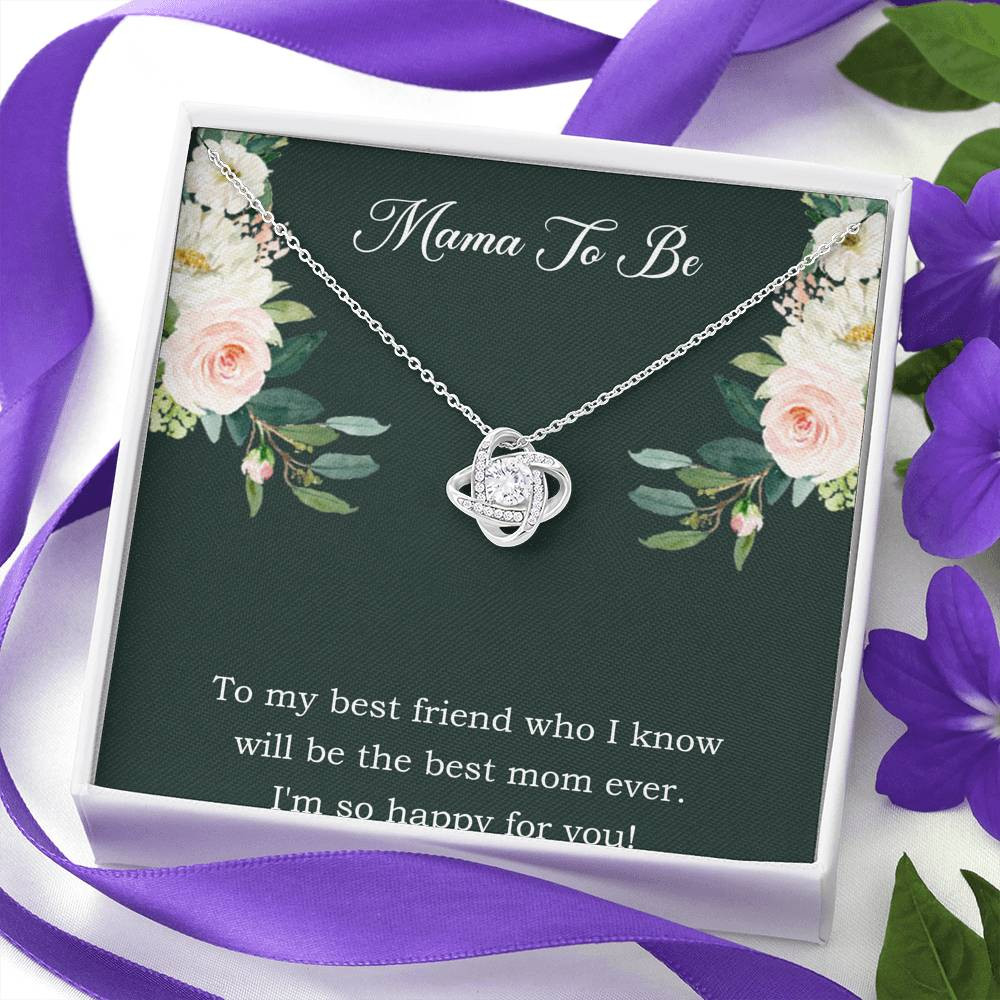 Gift for Expecting Mom, To My Best Friend, Mom to Be Love Knot Necklace For Women, Pregnancy Gift For New Mother