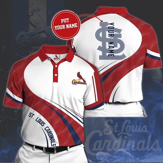 Gift For Him Gift For Husband Personalized St. Louis Cardinals Polo Shirt