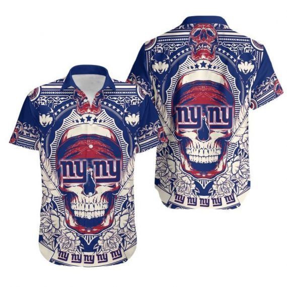 Gift For Husband Gift For Dad New York Giants Skull1 Hawaiian Shirt