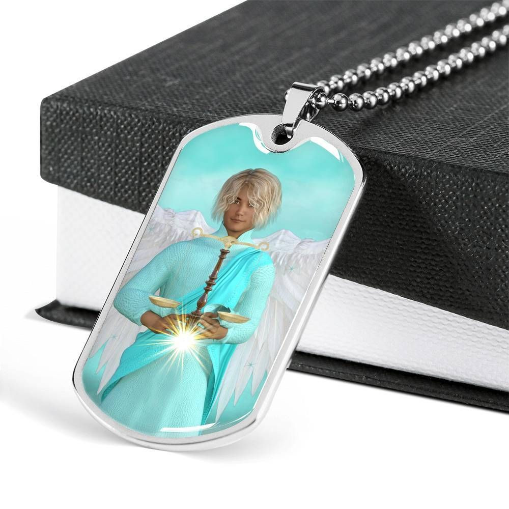 Gift For Mom Archangel Raguel Military Dog Tag Necklace