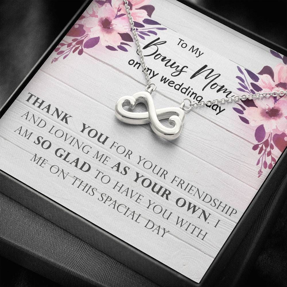 Gift For Mom Bonus Mom Infinity Heart Necklace Thank You For Your Friendship
