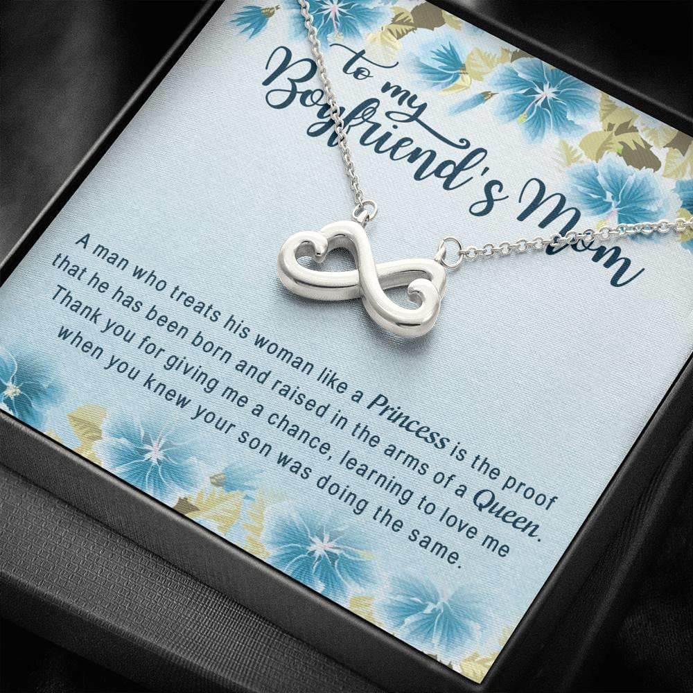 Gift For Mom Boyfriend’s Mom Infinity Heart Necklace Thank You For Giving Me A Chance