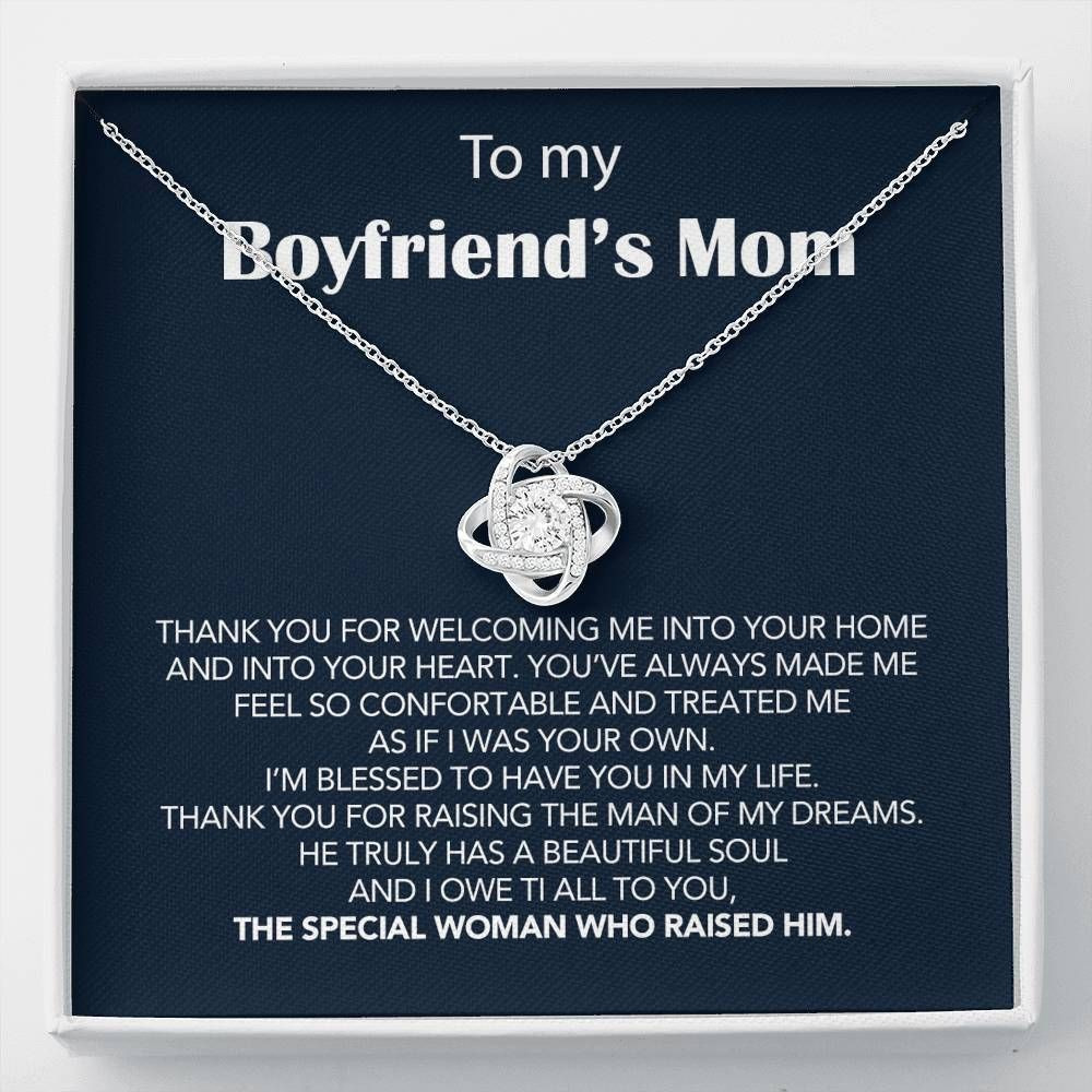 Gift For Mom Boyfriend’s Mom Love Knot Necklace The Special Women Whose Raised Him