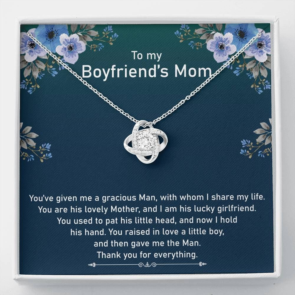 Gift For Mom Boyfriend’s Mom Thank You For Everything Love Knot Necklace