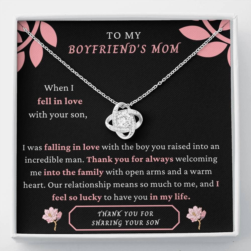 Gift For Mom Boyfriend’s Mom Thank You For Sharing Your Son Love Knot Necklace
