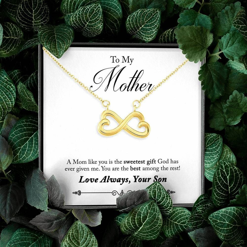 Gift For Mom From Son Love Always Your Son Infinity Heart Necklace