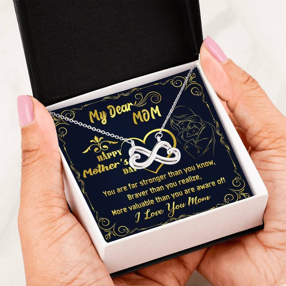 Gift For Mom Happy Mother’s Day And Mom’s Birthday Infinity Heart Necklace