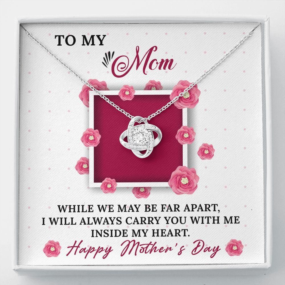 Gift For Mom I Will Always Carry You With Me Love Knot Necklace