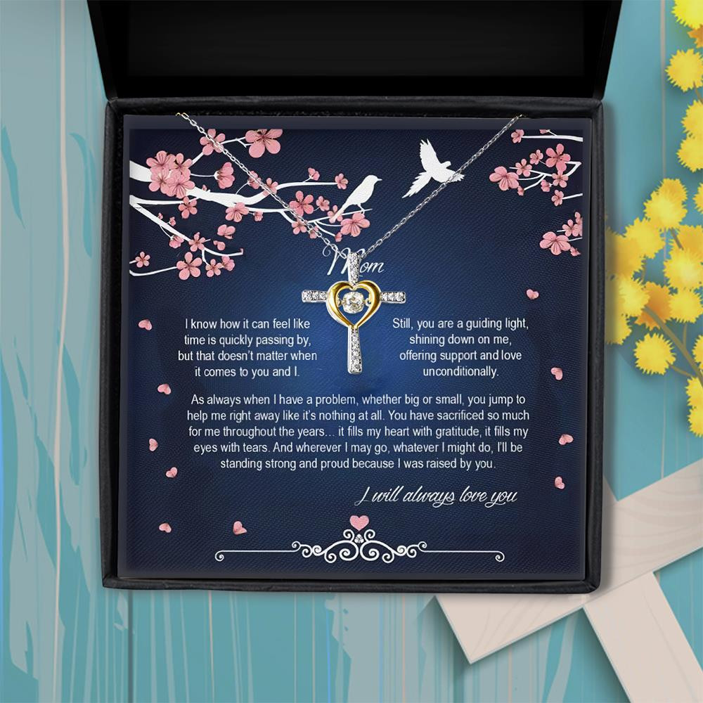 Gift For Mom I Will Always Love You Cross Dancing Necklace