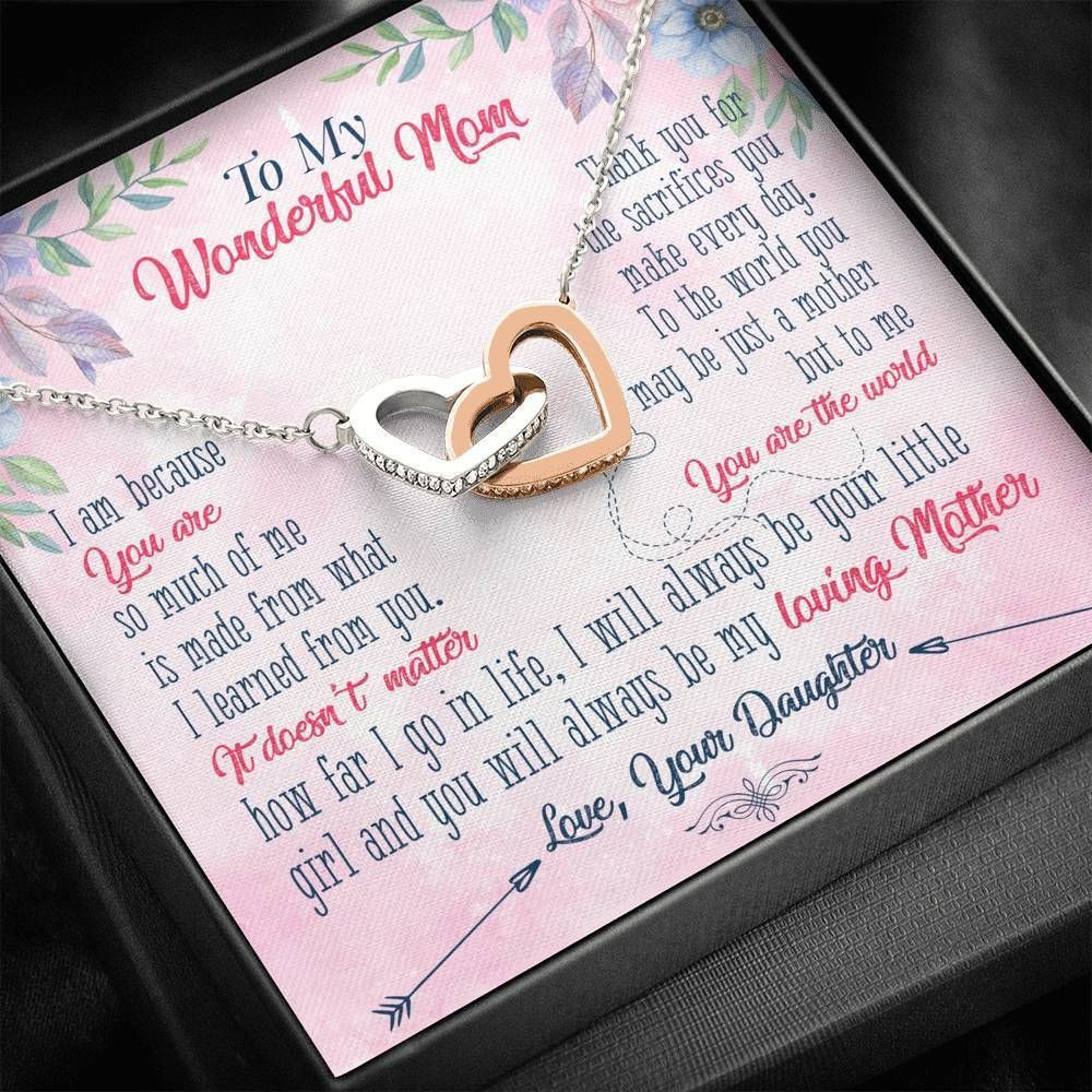 Gift For Mom I’ll Always Be Your Little Girl Interlocking Hearts Necklace