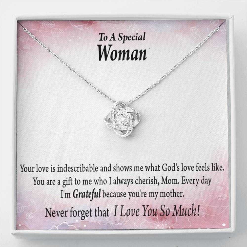 Gift For Mom I’m Grateful Because You Are My Mother Love Knot Necklace