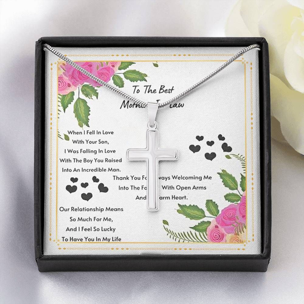 Gift For Mom In Law So Lucky To Have You In My Life Cross Necklace